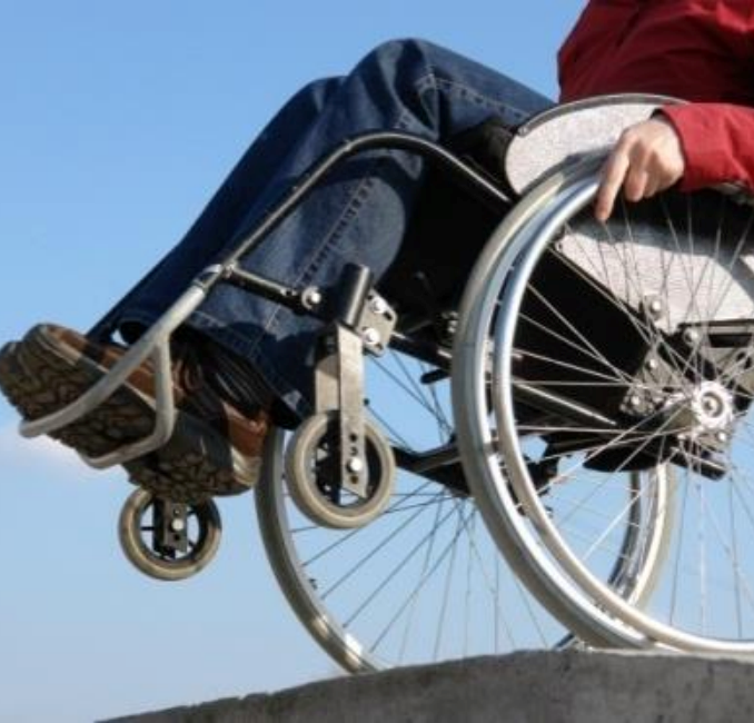 Photo of wheels of a wheelchair