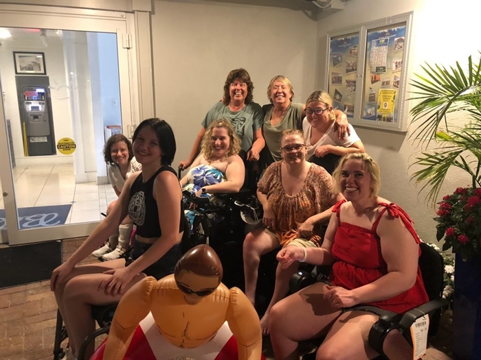 A group of girlfriends on vacation