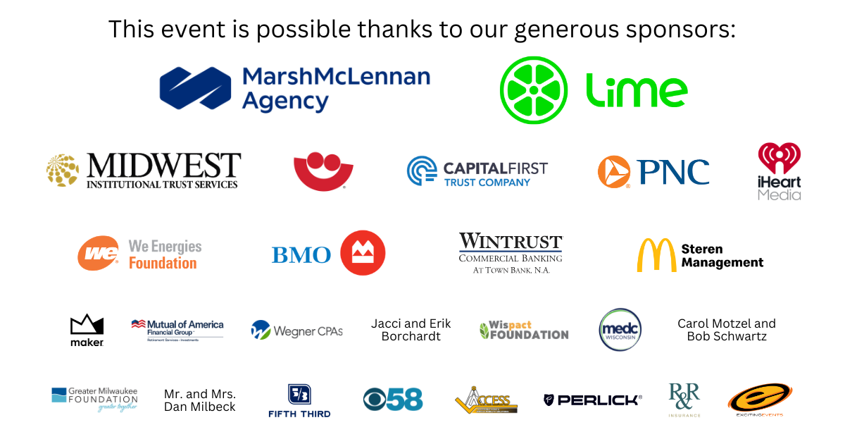 Graphic display of organization logos who are sponsors of the 2026 Empower gala