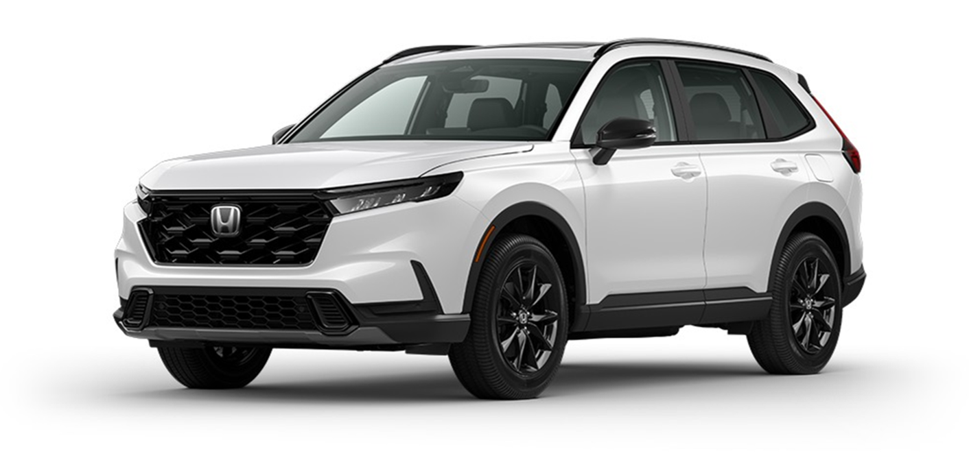 A white sport utility vehicle