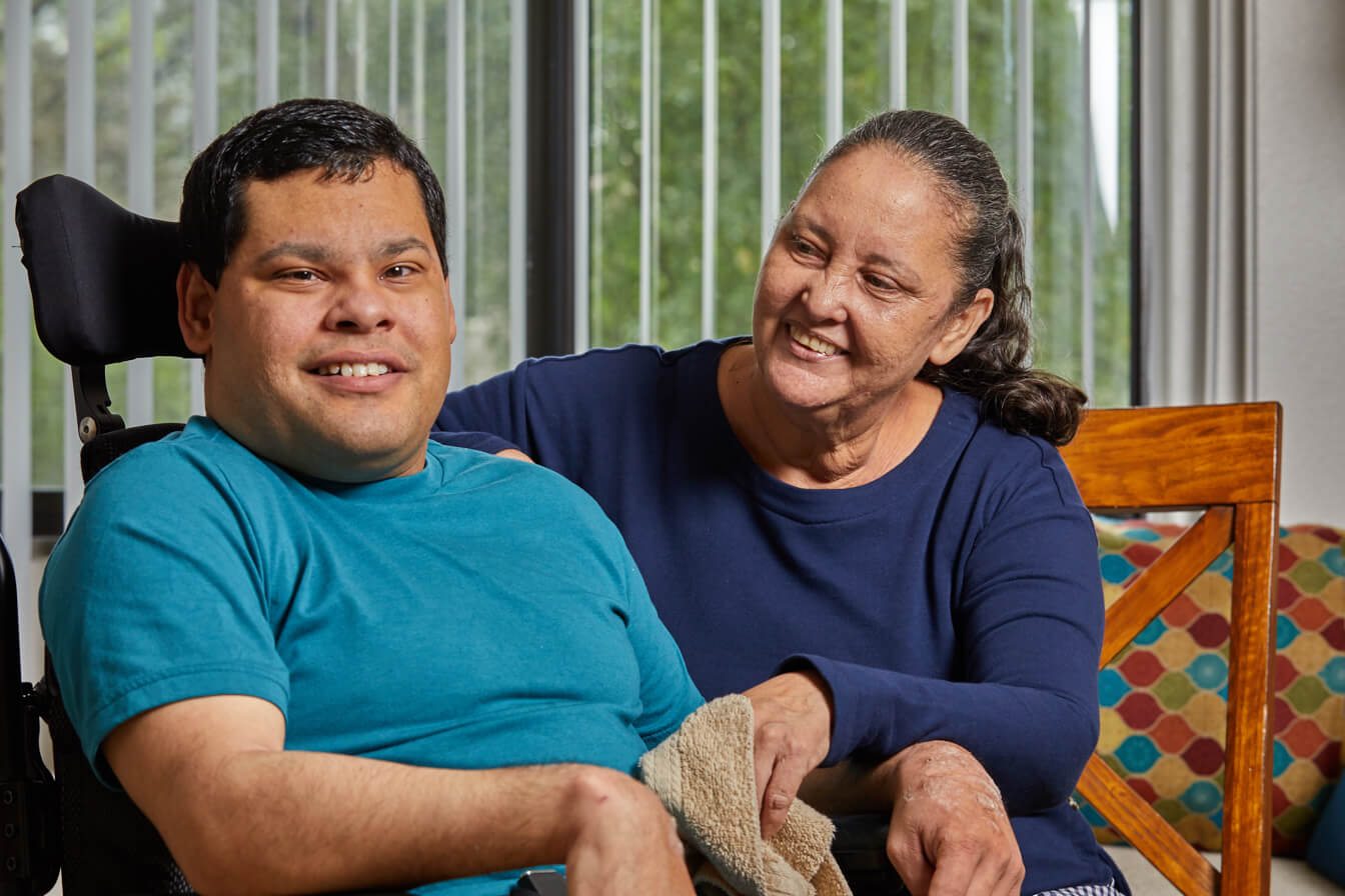 A man and a caretaker