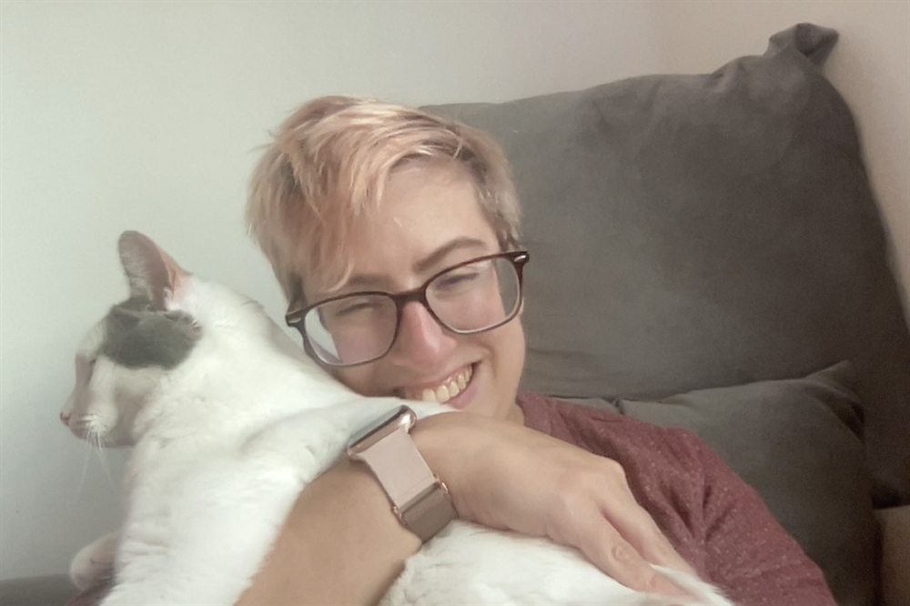 Raquella Freeman and her cat River