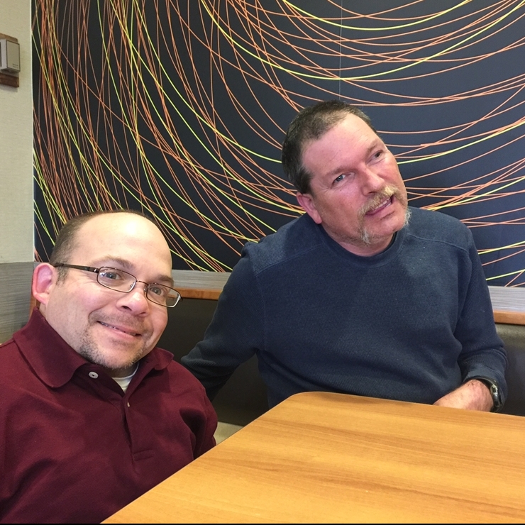 Two men at a table
